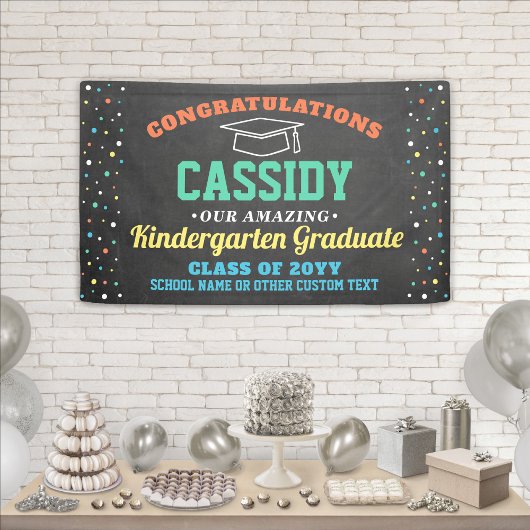 Kinder Afstuderen Kindergarten en kleuterschool Spandoek