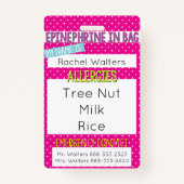 Kinder alarm voor allergie badge (Voorkant)