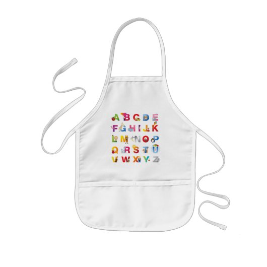 kinder alfabet apron schort (Voorkant)