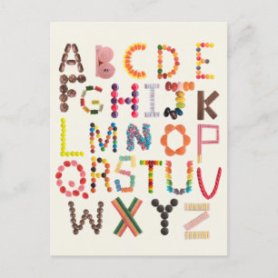 Kinder alfabet Terug naar School Snoep Halloween A Briefkaart