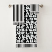 Kinder alfabet zwarte strepen bad handdoek (Insitu)