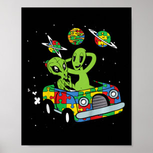 Kinder alien ruimte autisme bewustzijn jongens mei poster