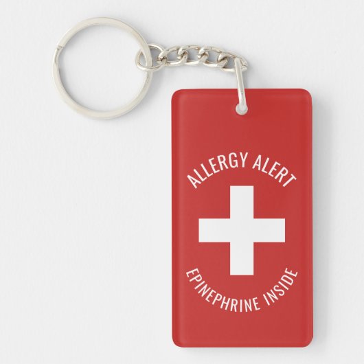 Kinder Allergie Alert Epinefrine Inside Emergency Sleutelhanger (Voorkant)