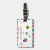 Kinder Allergy ID Cute Flower Bright Label Bagagelabel (Voorkant verticaal)