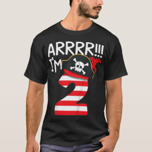 Kinder Arrr I'm 2 Cool Pirate Theme 2e Verjaardag T-shirt
