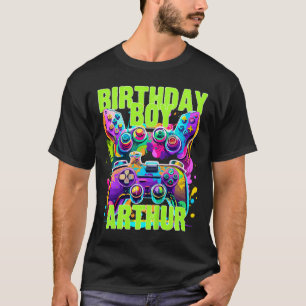 Kinder Arthur Birthday Boy Videogame Verjaardagsga T-shirt
