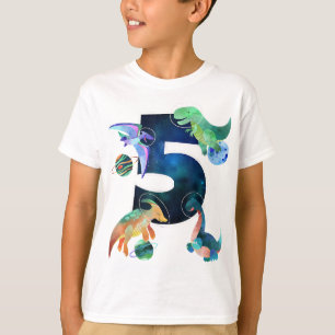 Kinder astronaut buitenruimte dinosaurussen 5e ver t-shirt
