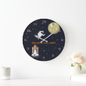 Kinder Astronaut Moon Rocket Solar System Fun Grote Klok (Huis)