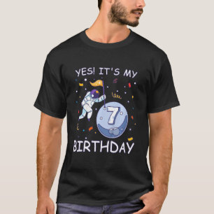 Kinder Astronaut Rocket Space Boy Ich Bin 7 jaar B T-shirt
