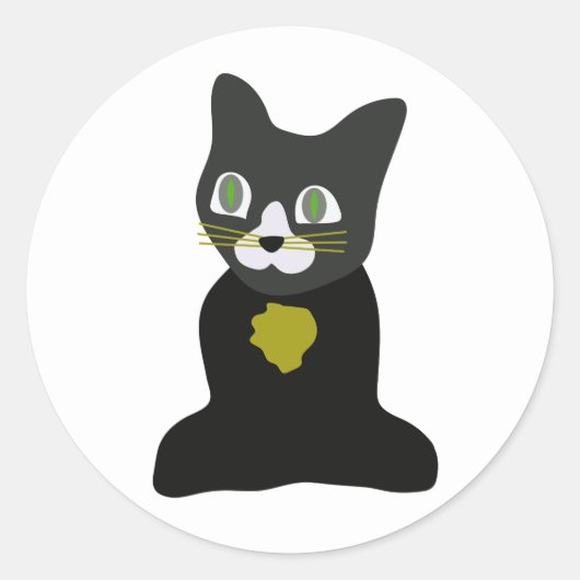 Kinder Aufkleber Katze Ronde Sticker (Voorkant)