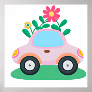 Kinder auto Graphic Poster