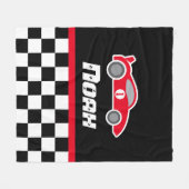 Kinder auto rood geruite vlag naam deken (Voorkant (Horizontaal))