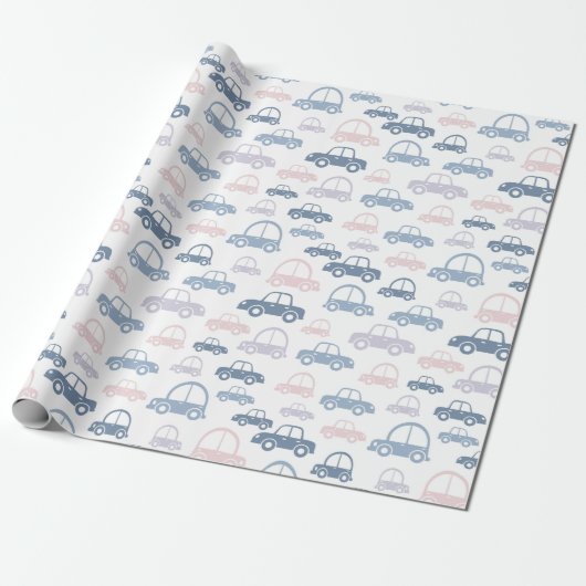 Kinder auto's cadeaupapier (Uitgerold)