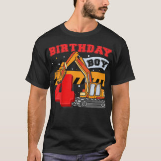 Kinder B-Day Boy 4 jaar oud Digger Builder T-shirt