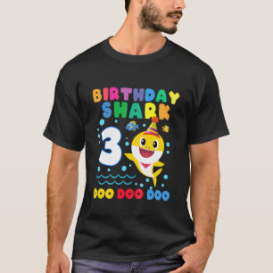 Kinder Baby Cute Shark 3rd Birthday Boy Girl 3 jaa T-shirt