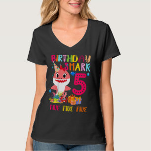 Kinder Baby roze haai 5 jaar oud T-shirt