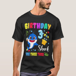 Kinder Baby Schudhaai 3e verjaardag Jongen meisje T-shirt
