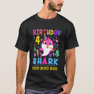 Kinder Baby Schudhaai 4e verjaardag Jongen Meisje T-shirt