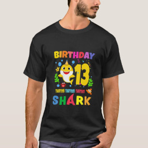 Kinder Baby Shark 13th Birthday Boy Girl Twee 13 j T-shirt
