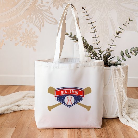 Kinder Baseball Persoonlijke naam Tote Bag