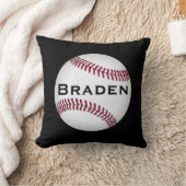 Kinder Baseball Player Custom Name of Text Pillow Kussen (Deken)
