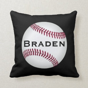Kinder Baseball Player Custom Name of Text Pillow Kussen