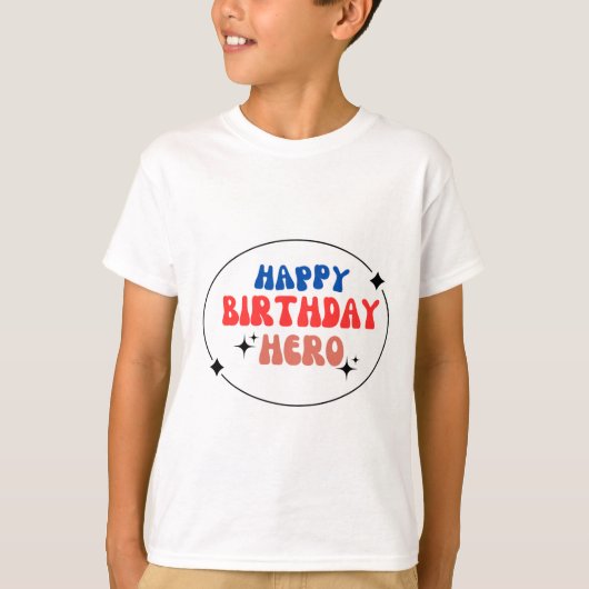Kinder Basic boy T-Shirt Happy Birthday Herro (Voorkant)