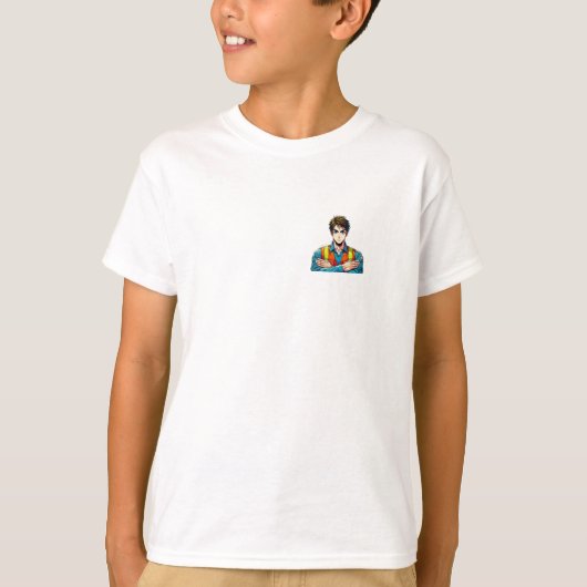 Kinder Basic T-Shirt mit Manga-Sicherheitsfachmann (Voorkant)