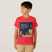 Kinder basic T-shirt vrolijk kerstfeest (Voorkant volledig)