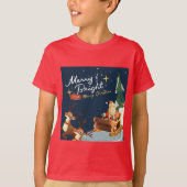 Kinder basic T-shirt vrolijk kerstfeest (Voorkant)