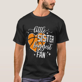 Kinder Basketbal Little Sister Grootste Fan Schatt T-shirt