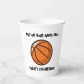 Kinder basketbal sport verjaardagsfeestje papieren bekers (Voorkant)
