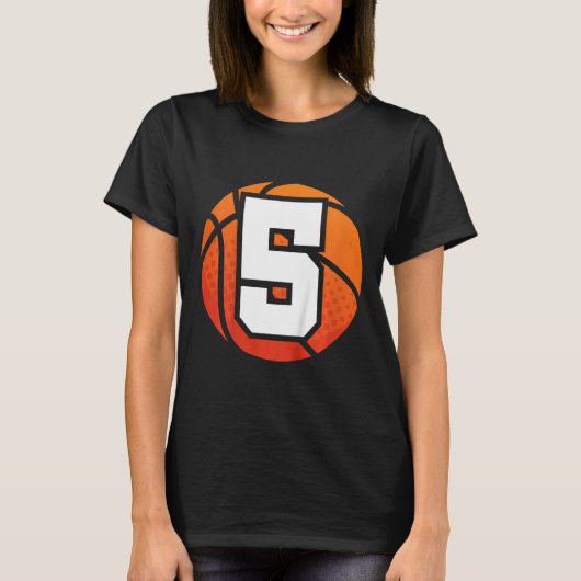 Kinder basketbal Verjaardag 5 Nummer Vijf Jaar Oud T-shirt (Voorkant)