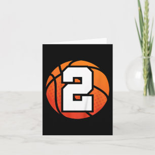 Kinder Basketbal Verjaardag Nummer 2 voor Twee Jaa Kaart