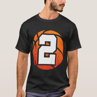 Kinder basketbal verjaardag Shirt nummer 2 voor tw