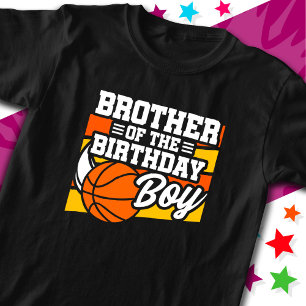 Kinder basketbalfeestbroer van de verjaardagsjonge t-shirt