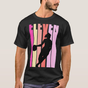 Kinder Basketball 11th Birthday Kinder Girls Retro T-shirt