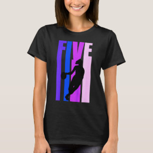 Kinder Basketball 5th Birthday Kinder Girls Retro T-shirt