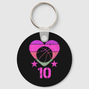 Kinder Basketball Birthday 10-jarig meisje tent Sleutelhanger