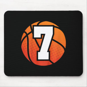Kinder Basketball Birthday 7 Nummer zeven jaar oud Muismat