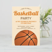 Kinder Basketball Birthday Party Kaart (Staand voorkant)