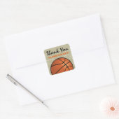 Kinder Basketball Birthday Party Vierkante Sticker (Envelop)