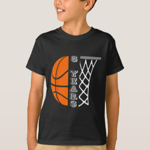 Kinder Basketball Birthday voor jongens van 8 jaar T-shirt