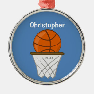 Kinder Basketball Blue Ornament