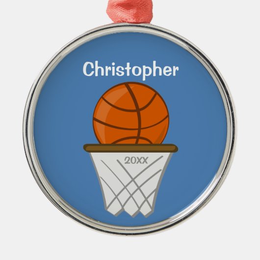 Kinder Basketball Blue Ornament (Voorkant)