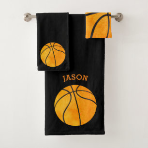 Kinder Basketball Sports Black Bad Handdoek
