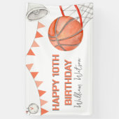 Kinder Basketball Waterverf Birthday Party Spandoek (Verticaal)