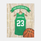 Kinder Basketbalteam, naam en nummer Fleece Deken (Voorkant)