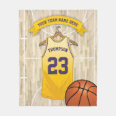 Kinder Basketbalteam, naam en nummer Fleece Deken (Voorkant)