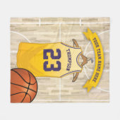 Kinder Basketbalteam, naam en nummer Fleece Deken (Voorkant (Horizontaal))